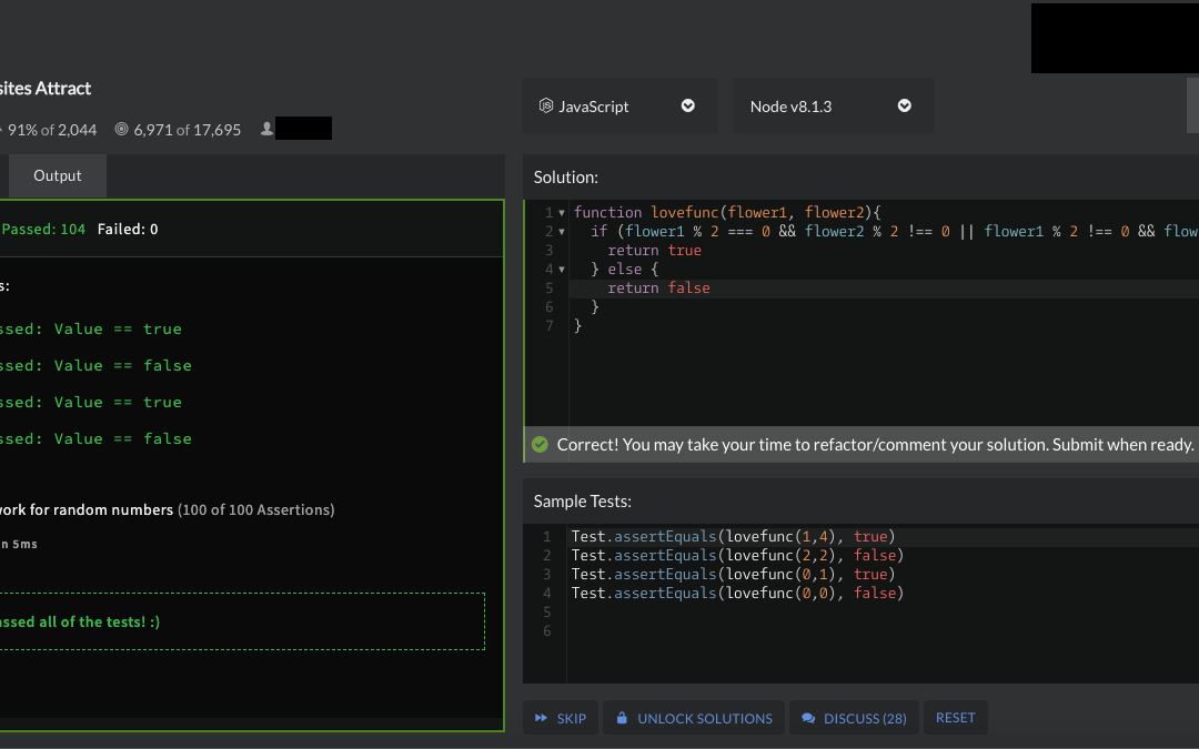 Opposites Attract – Codewars