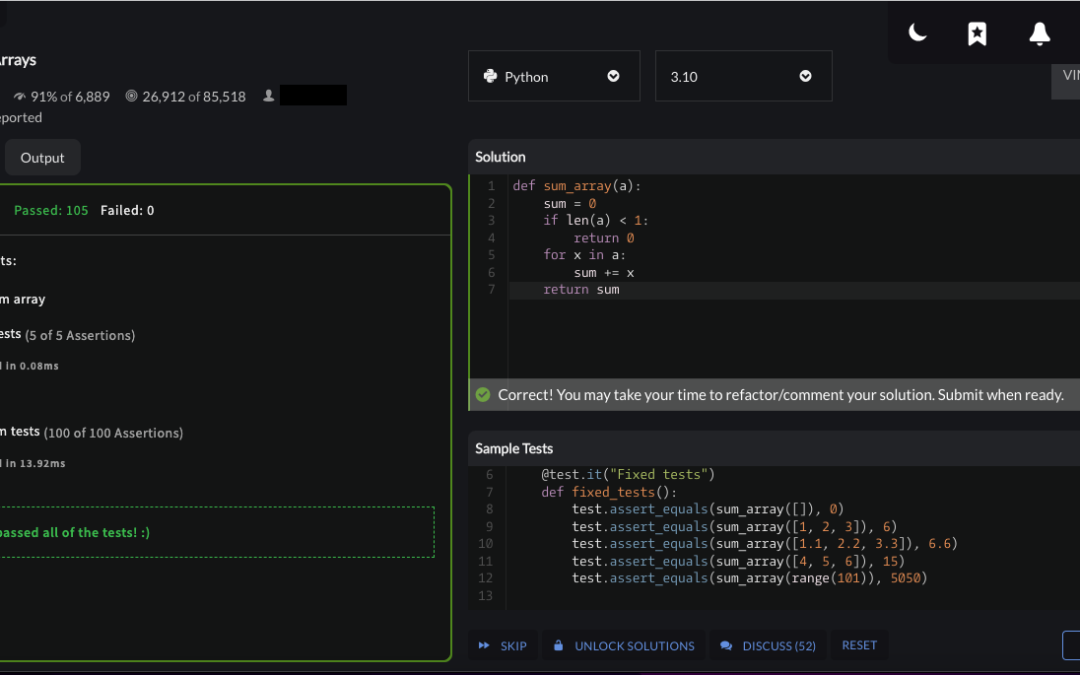 Sum Arrays – Codewars