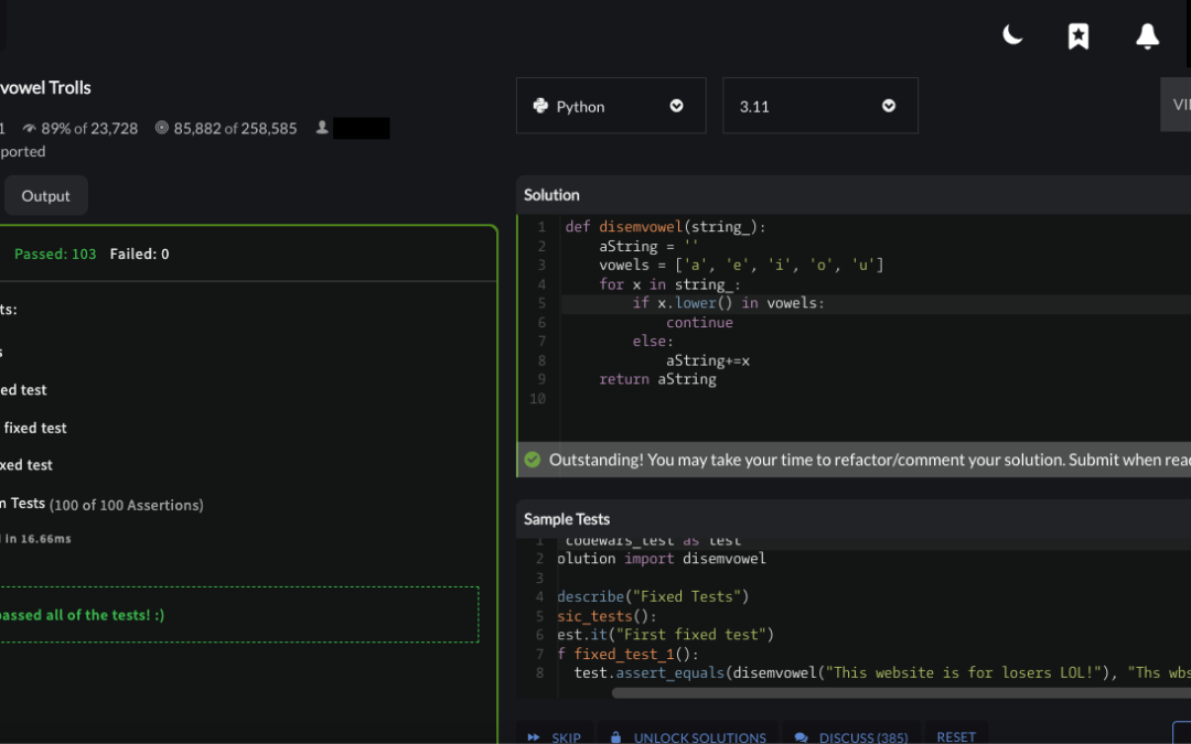 “Disemvowel Trolls” – Codewars