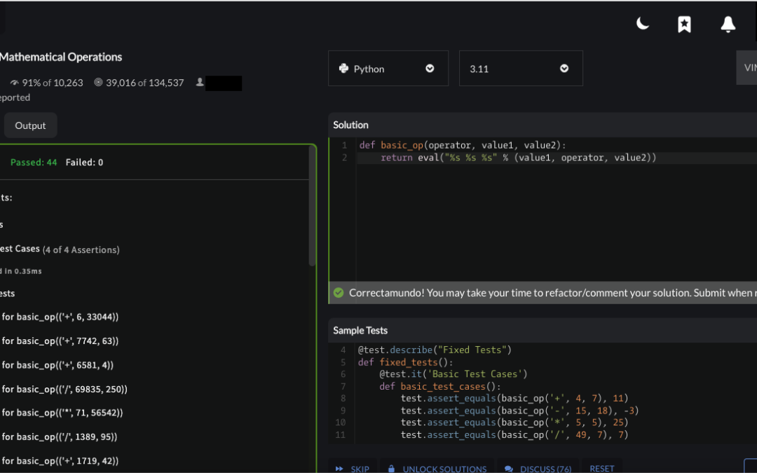 “Basic Mathematical Operations” – Codewars