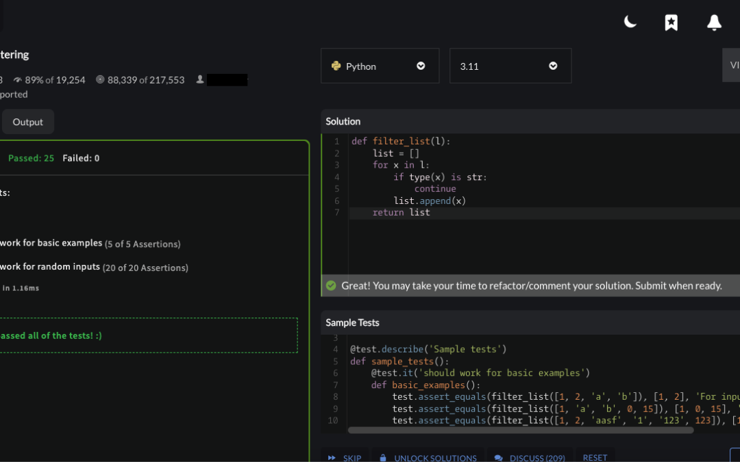 “List filtering” – Codewars