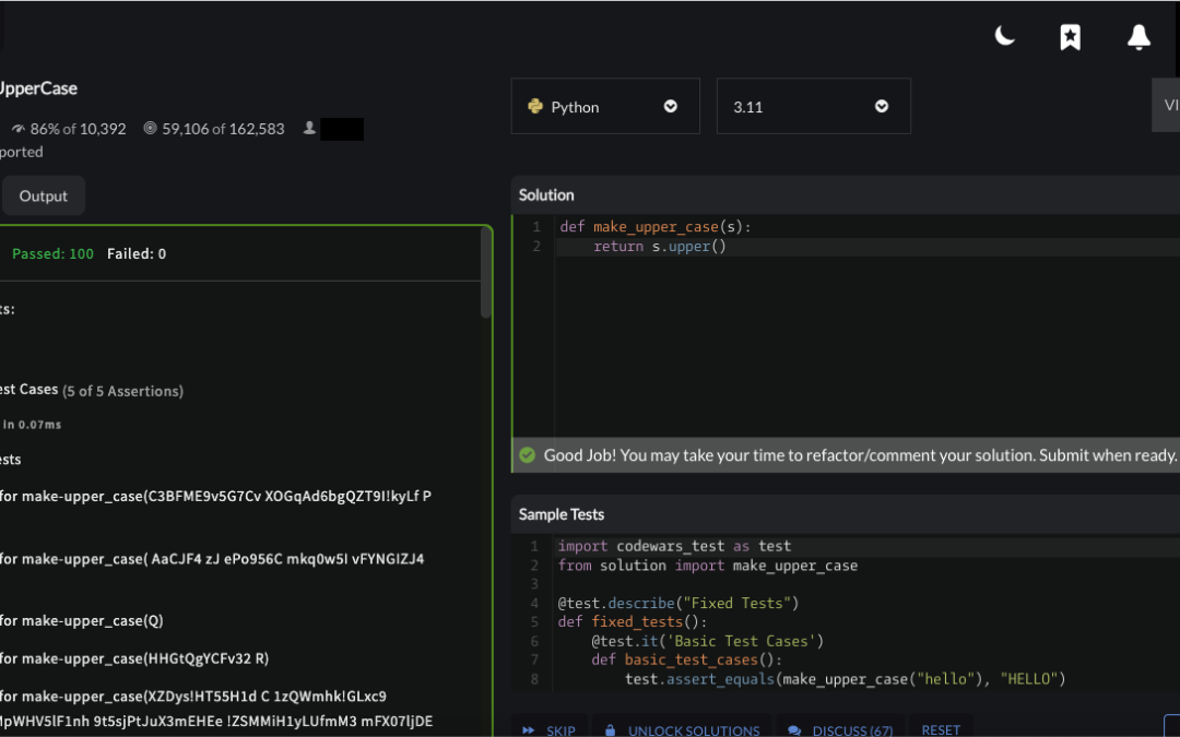 “MakeUpperCase” – Codewars
