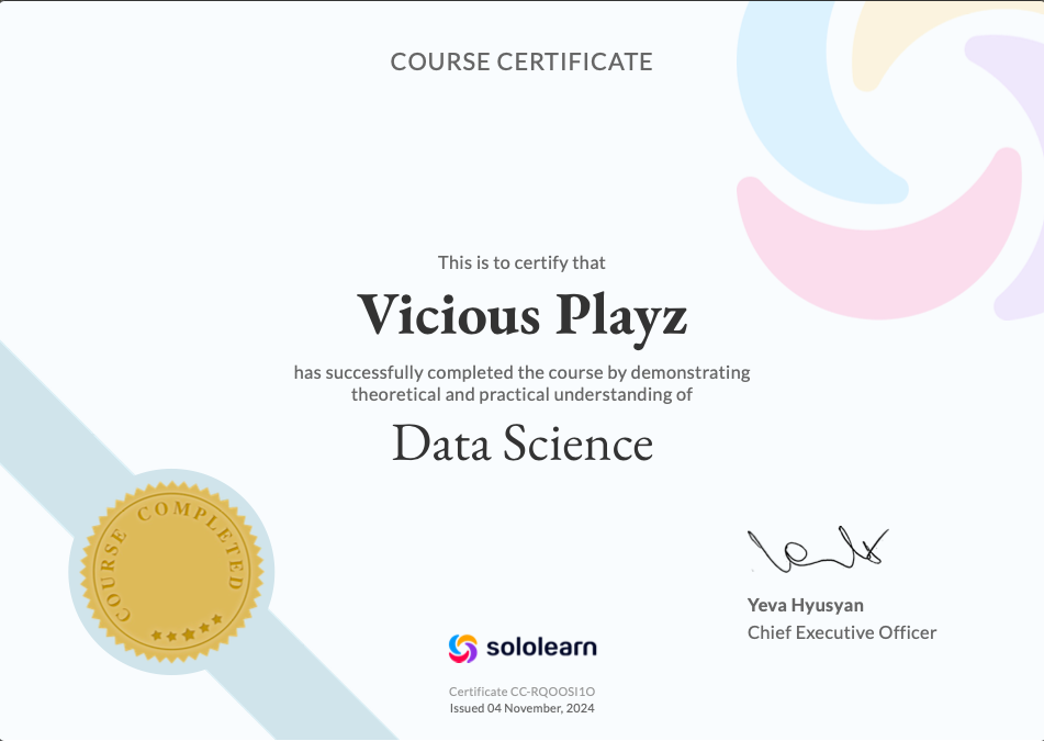 Completed Data Science – Eugene